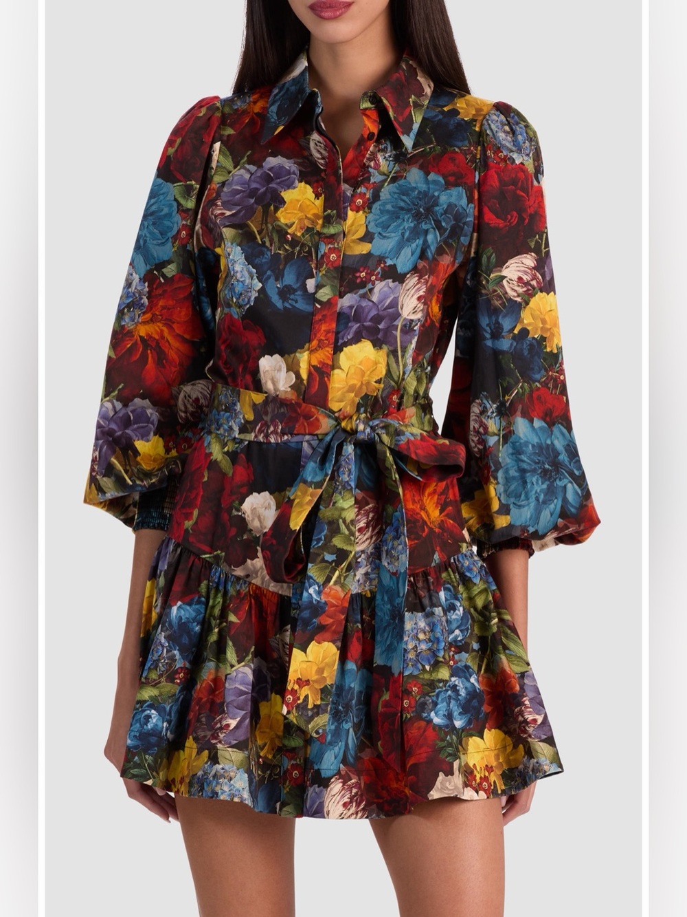Alice + Olivia Lily Longsleeve Floral Dress